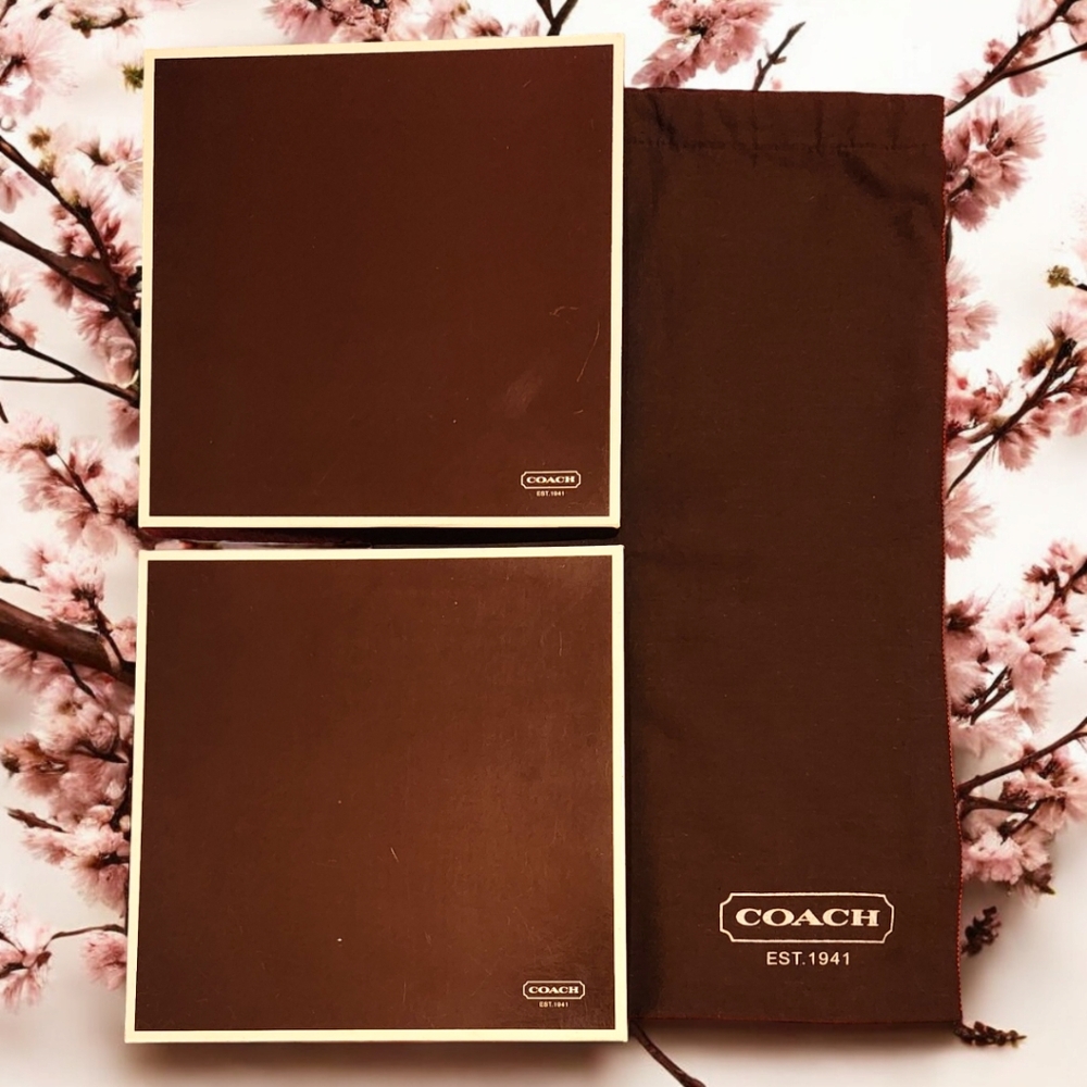 Large Vintage COACH Dust Bag & Two Medium Square Vintage COACH Boxes